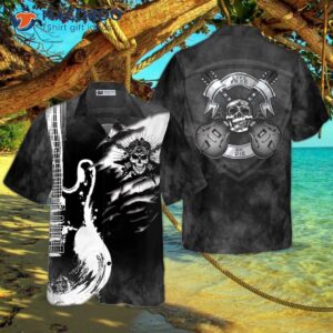 live free or die guitar on smoke hawaiian shirt 2