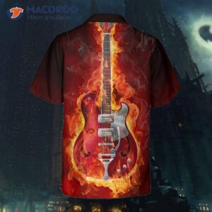 live hard die strong burning guitar hawaiian shirt 1