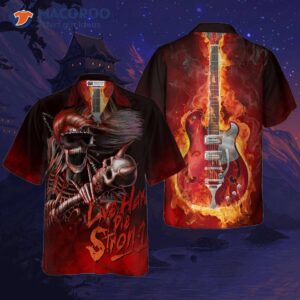 live hard die strong burning guitar hawaiian shirt 2