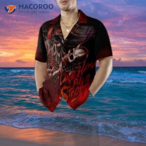 live hard die strong burning guitar hawaiian shirt 4