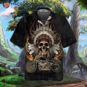 live to ride skull biker native american motorcycle hawaiian shirt indian shirt best gift for bikers 2