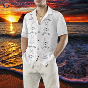 llama stay alpaca hawaiian shirt funny meditating shirt 4