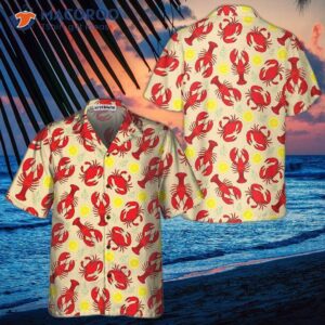 lobster crab and lemon pattern hawaiian shirt unique lobster print shirt for adults 2
