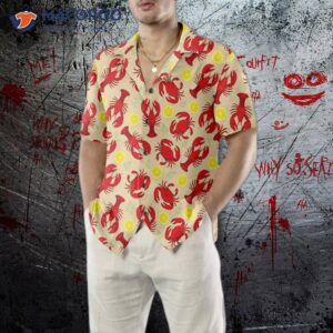 lobster crab and lemon pattern hawaiian shirt unique lobster print shirt for adults 3