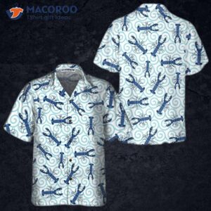 Lobster On Waves Hawaiian Shirt, Unique Print Shirt For Adults