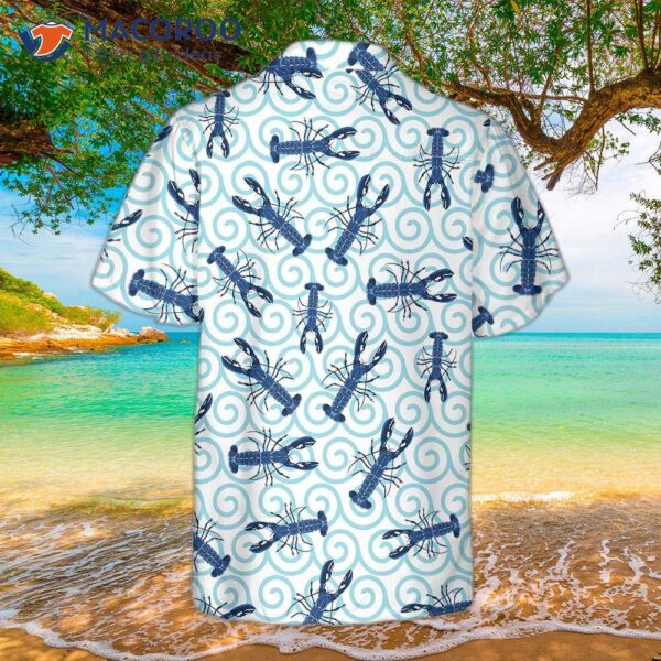 Lobster On Waves Hawaiian Shirt, Unique Print Shirt For Adults