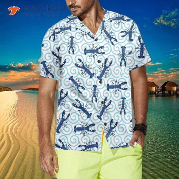 Lobster On Waves Hawaiian Shirt, Unique Print Shirt For Adults