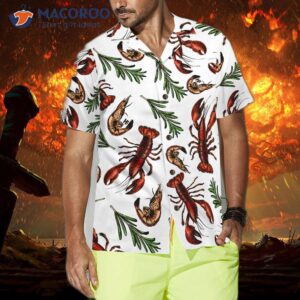 lobster printed hawaiian shirt 0