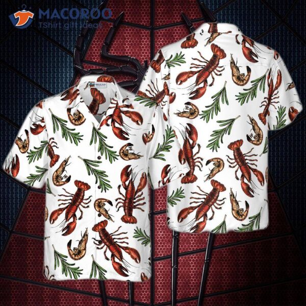 Lobster-printed Hawaiian Shirt