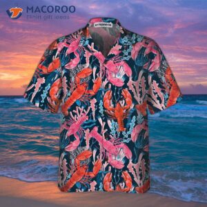 lobster with seaweed pattern hawaiian shirt funny shirt for adults print 1