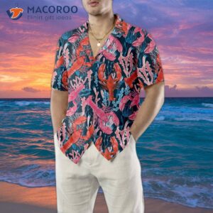 lobster with seaweed pattern hawaiian shirt funny shirt for adults print 4