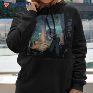 lofi anime girl headphones retro 90s vaporwave aesthetic shirt hoodie