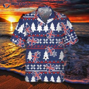 london ugly christmas pattern hawaiian shirt england flag shirt for 2