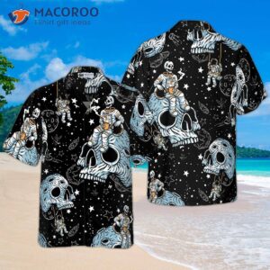 lonely skull planet from outer space hawaiian shirt 2