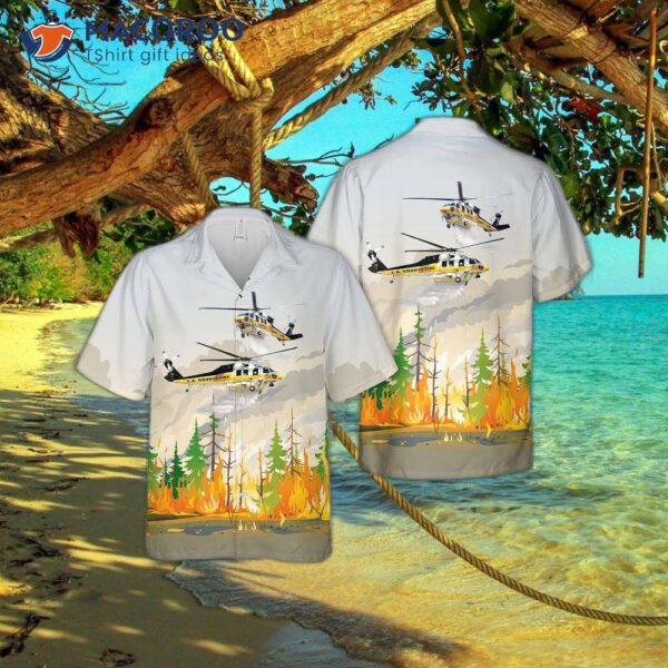 Los Angeles County Fire S-70 Firehawk Hawaiian Shirt