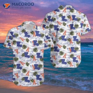 louisiana summer crawfish and lobster hawaiian shirts 0