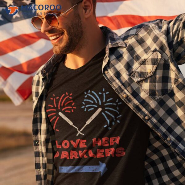 Love Her Sparklers Matching Couple 4th Of July Boyfriend Shirt