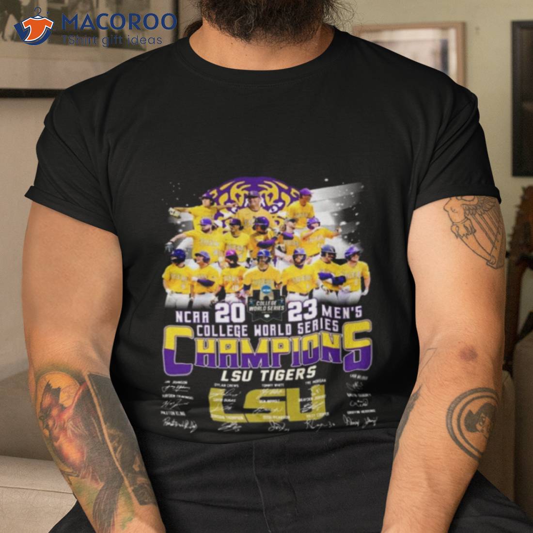 Lsu Tigers Ncaa 2023 Men’s College World Series Champions Signatures Shirt Lsu Tigers Ncaa 2023 Men’s College World Series Champions Signatures Shirt