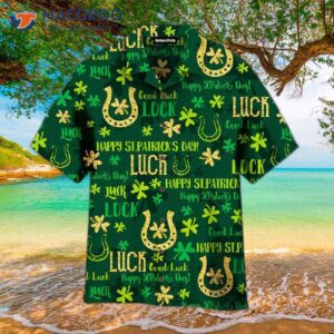 lucky charm st patrick s day green hawaiian shirts 0