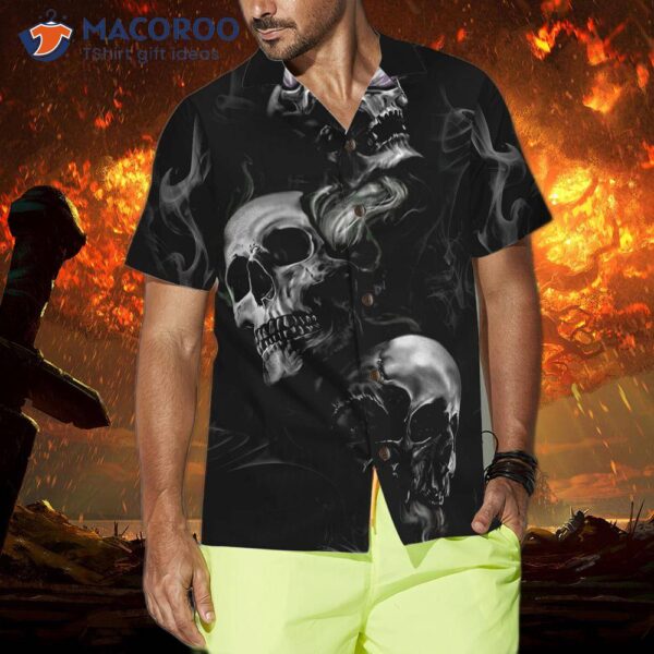 Luxurious Skull-print Hawaiian Shirt