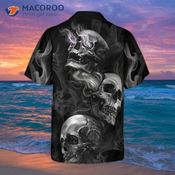 Luxurious Skull-print Hawaiian Shirt