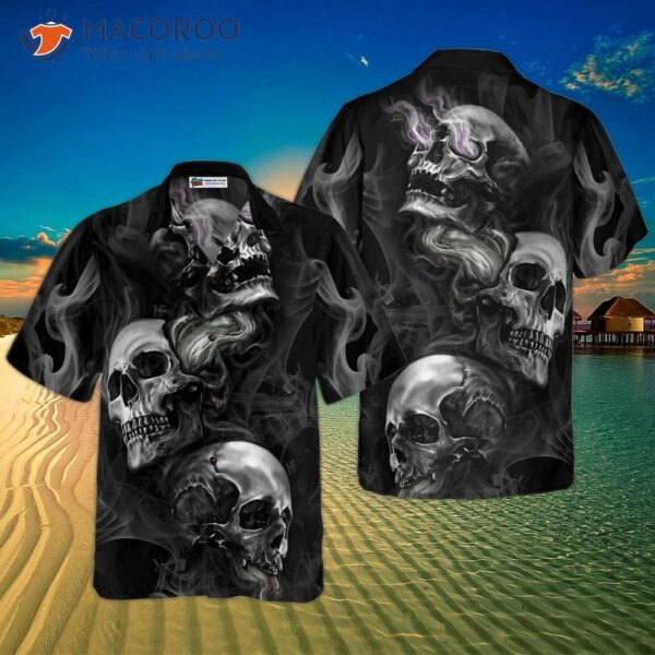 Luxurious Skull-print Hawaiian Shirt