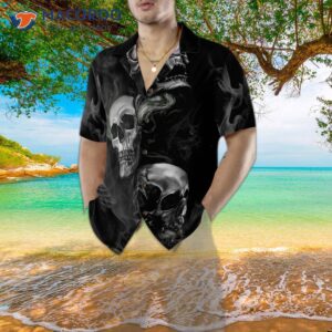 luxurious skull print hawaiian shirt 4