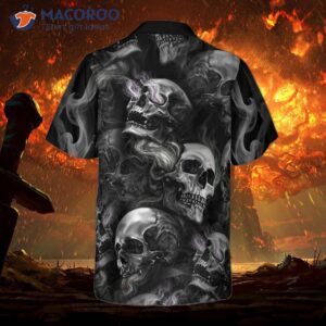 luxury skull smoke v2 hawaiian shirt 1