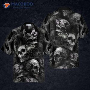 luxury skull smoke v2 hawaiian shirt 2