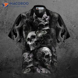 luxury skull smoke v2 hawaiian shirt 3