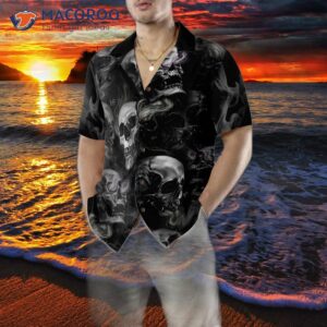 luxury skull smoke v2 hawaiian shirt 4