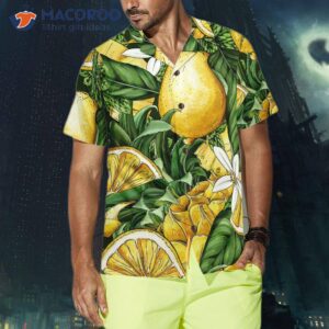 luxury summer lemon and pineapple hawaiian shirt 0