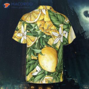 luxury summer lemon and pineapple hawaiian shirt 1