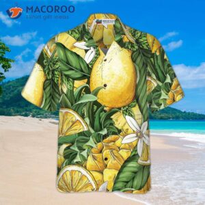 luxury summer lemon and pineapple hawaiian shirt 3