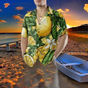 luxury summer lemon and pineapple hawaiian shirt 4