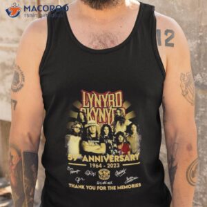 lynyrd skynyrd 59th anniversary 1964 2023 thank you for the memories signatures shirt 2 tank top