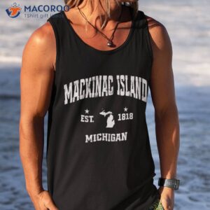 mackinac island michigan mi vintage throwback souvenir shirt tank top