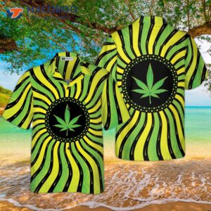 magic marijuana leaf with sacred geometry hawaiian shirt 0