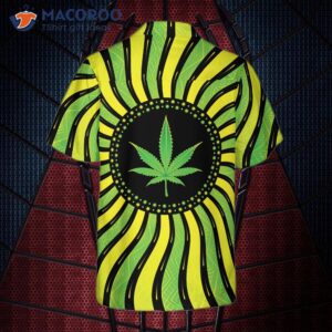 magic marijuana leaf with sacred geometry hawaiian shirt 1