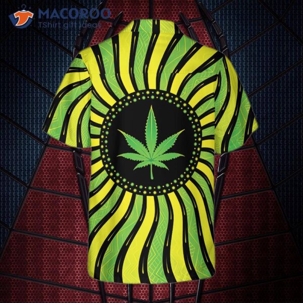 Magic Marijuana Leaf With Sacred Geometry Hawaiian Shirt