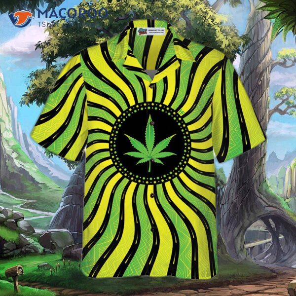 Magic Marijuana Leaf With Sacred Geometry Hawaiian Shirt