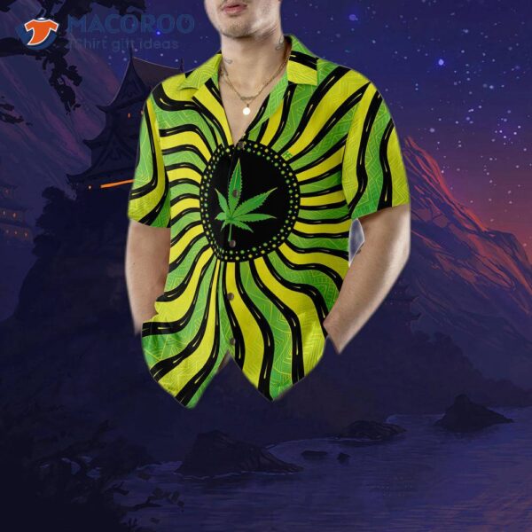 Magic Marijuana Leaf With Sacred Geometry Hawaiian Shirt