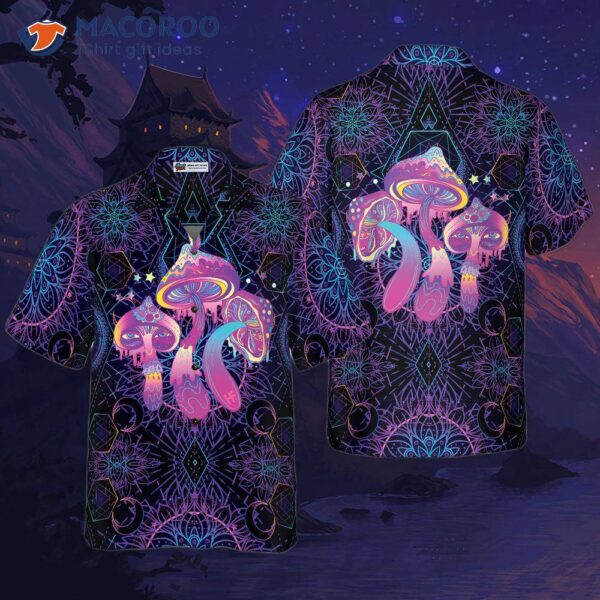 Magic Mushroom And Sacred Geometry Hawaiian Shirt