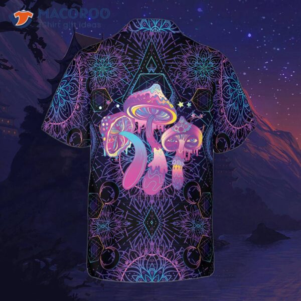 Magic Mushroom And Sacred Geometry Hawaiian Shirt