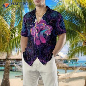 magic mushroom and sacred geometry hawaiian shirt 4