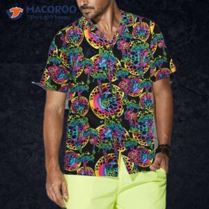 magic mushroom seamless pattern hawaiian shirt unique print shirt 3