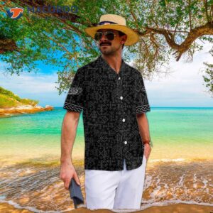 magic viking symbol hawaiian shirt ethnic norse seamless pattern shirt 4