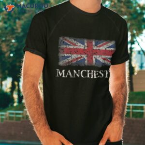 manchester england british flag faded shirt tshirt