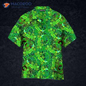 mandalas gecko lizards green hawaiian shirts 0