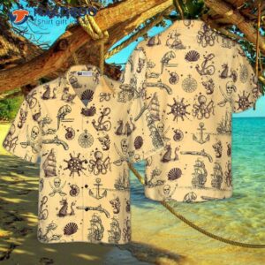 map of the king pirate hawaiian shirt 0